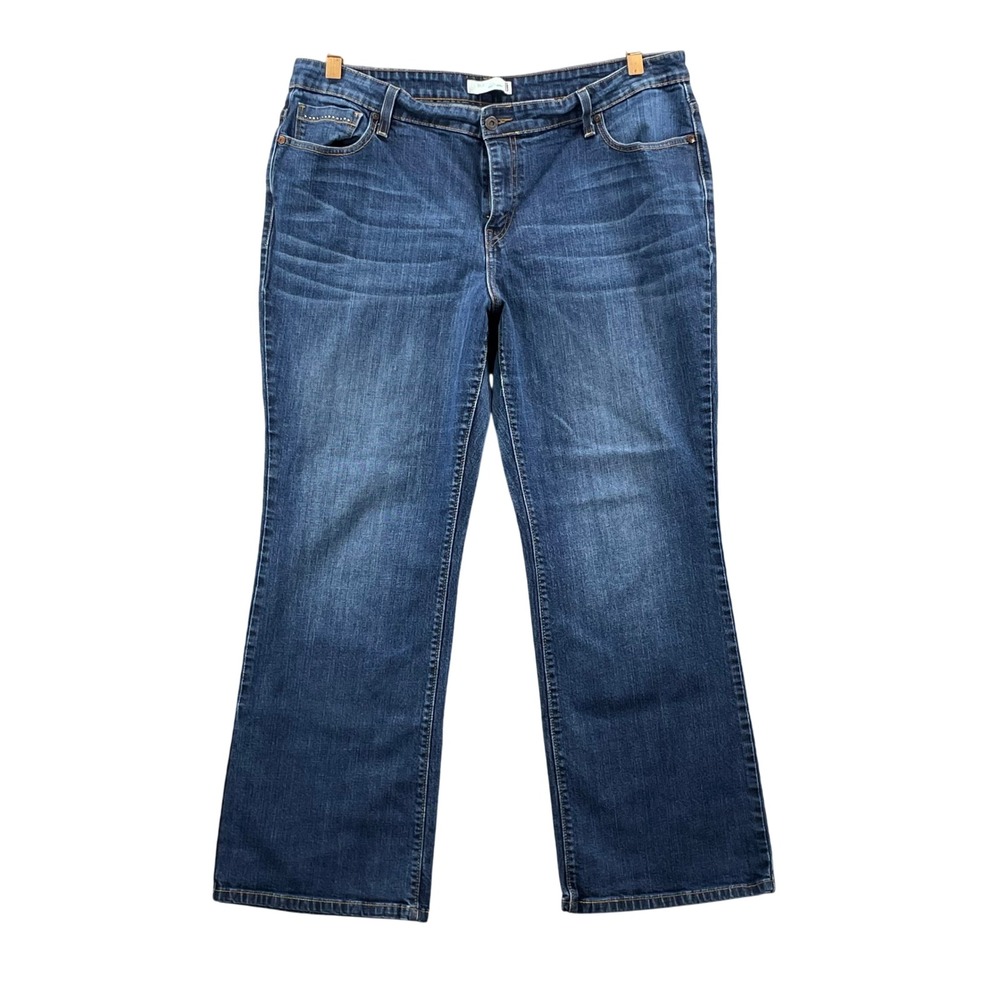 Levi's 580 Boot Cut Jeans Women 39X29 Medium Wash Classic Mid Rise Stretch Denim